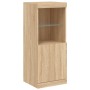 Aparador con luz LED 3 piezas madera de ingeniería roble sonoma de , Aparadores - Ref: Foro24-3209102, Precio: 220,98 €, Desc...