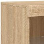 Aparador con luz LED 3 piezas madera de ingeniería roble sonoma de , Aparadores - Ref: Foro24-3209102, Precio: 220,98 €, Desc...