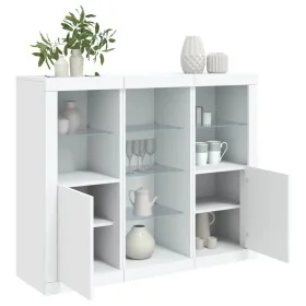 Sideboards with LED lights 3 pieces white engineered wood by , Sideboards - Ref: Foro24-3209121, Price: 234,05 €, Discount: %