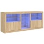 Aparador con luces LED roble Sonoma 162x37x67 cm de , Aparadores - Ref: Foro24-3209032, Precio: 194,56 €, Descuento: %