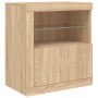 Aparador con luces LED roble Sonoma 162x37x67 cm de , Aparadores - Ref: Foro24-3209032, Precio: 194,56 €, Descuento: %