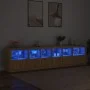 Sideboard with LED lights Sonoma oak 283x37x67 cm by , Sideboards - Ref: Foro24-3209018, Price: 279,59 €, Discount: %