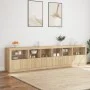 Sideboard with LED lights Sonoma oak 283x37x67 cm by , Sideboards - Ref: Foro24-3209018, Price: 279,59 €, Discount: %