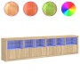 Aparador con luces LED roble Sonoma 283x37x67 cm de , Aparadores - Ref: Foro24-3209018, Precio: 289,77 €, Descuento: %