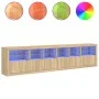 Aparador con luces LED roble Sonoma 283x37x67 cm de , Aparadores - Ref: Foro24-3209018, Precio: 279,59 €, Descuento: %