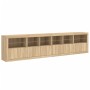 Aparador con luces LED roble Sonoma 283x37x67 cm de , Aparadores - Ref: Foro24-3209018, Precio: 289,77 €, Descuento: %