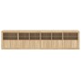 Aparador con luces LED roble Sonoma 283x37x67 cm de , Aparadores - Ref: Foro24-3209018, Precio: 289,77 €, Descuento: %