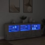 Aparador con luces LED gris hormigón 181,5x37x67 cm de , Aparadores - Ref: Foro24-3209005, Precio: 205,78 €, Descuento: %