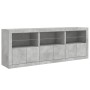 Aparador con luces LED gris hormigón 181,5x37x67 cm de , Aparadores - Ref: Foro24-3209005, Precio: 205,78 €, Descuento: %