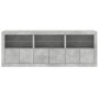 Aparador con luces LED gris hormigón 181,5x37x67 cm de , Aparadores - Ref: Foro24-3209005, Precio: 205,78 €, Descuento: %