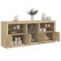 Aparador con luces LED roble Sonoma 181,5x37x67 cm de , Aparadores - Ref: Foro24-3209039, Precio: 197,02 €, Descuento: %
