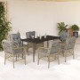 Set comedor de jardín 7 pzas con cojines ratán sintético beige en Conjuntos de jardín | Comprar online en Foru.es