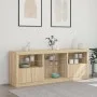 Sideboard with LED lights Sonoma oak 181.5x37x67 cm by , Sideboards - Ref: Foro24-3209039, Price: 197,02 €, Discount: %