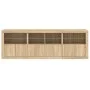 Sideboard with LED lights Sonoma oak 202x37x67 cm by , Sideboards - Ref: Foro24-3209011, Price: 205,18 €, Discount: %