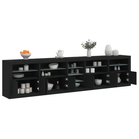 Sideboard with LED lights black 283x37x67 cm by , Sideboards - Ref: Foro24-3209024, Price: 347,29 €, Discount: %