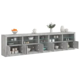 Aparador con luces LED gris hormigón 283x37x67 cm de , Aparadores - Ref: Foro24-3209026, Precio: 316,05 €, Descuento: %