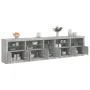 Betongraues Sideboard mit LED-Leuchten 283x37x67 cm von , Sideboards - Ref: Foro24-3209026, Preis: 316,05 €, Rabatt: %