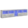 Aparador con luces LED gris hormigón 283x37x67 cm de , Aparadores - Ref: Foro24-3209026, Precio: 324,09 €, Descuento: %