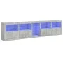 Betongraues Sideboard mit LED-Leuchten 283x37x67 cm von , Sideboards - Ref: Foro24-3209026, Preis: 316,05 €, Rabatt: %