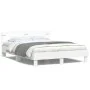 Estructura de cama con cabecero y luces LED blanco 150x200 cm de , Camas y somieres - Ref: Foro24-3207539, Precio: 139,11 €, ...