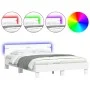 Estructura de cama con cabecero y luces LED blanco 150x200 cm de , Camas y somieres - Ref: Foro24-3207539, Precio: 139,11 €, ...