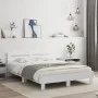 Estructura de cama con cabecero y luces LED blanco 150x200 cm de , Camas y somieres - Ref: Foro24-3207539, Precio: 139,11 €, ...