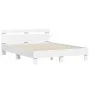 Estructura de cama con cabecero y luces LED blanco 150x200 cm de , Camas y somieres - Ref: Foro24-3207539, Precio: 139,11 €, ...