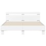 Estructura de cama con cabecero y luces LED blanco 150x200 cm de , Camas y somieres - Ref: Foro24-3207539, Precio: 141,58 €, ...