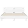Estructura de cama con cabecero y luces LED blanco 150x200 cm de , Camas y somieres - Ref: Foro24-3207539, Precio: 139,11 €, ...