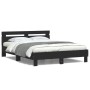 Estructura de cama con cabecero y luces LED negro 140x200 cm de , Camas y somieres - Ref: Foro24-3207547, Precio: 208,50 €, D...