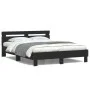 Estructura de cama con cabecero y luces LED negro 140x200 cm de , Camas y somieres - Ref: Foro24-3207547, Precio: 204,25 €, D...