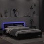 Estructura de cama con cabecero y luces LED negro 140x200 cm de , Camas y somieres - Ref: Foro24-3207547, Precio: 208,50 €, D...