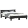 Estructura de cama con cabecero y luces LED negro 140x200 cm de , Camas y somieres - Ref: Foro24-3207547, Precio: 204,25 €, D...