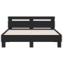 Estructura de cama con cabecero y luces LED negro 140x200 cm de , Camas y somieres - Ref: Foro24-3207547, Precio: 208,50 €, D...