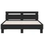 Estructura de cama con cabecero y luces LED negro 140x200 cm de , Camas y somieres - Ref: Foro24-3207547, Precio: 204,25 €, D...
