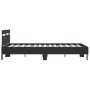 Estructura de cama con cabecero y luces LED negro 140x200 cm de , Camas y somieres - Ref: Foro24-3207547, Precio: 204,25 €, D...