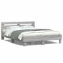 Estructura de cama cabecero y luces LED gris Sonoma 140x200 cm de , Camas y somieres - Ref: Foro24-3207551, Precio: 175,76 €,...