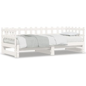 Sofá cama extraíble madera maciza de pino blanco 2x(90x200) cm de , Camas y somieres - Ref: Foro24-840389, Precio: 147,56 €, ...