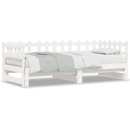 Sofá cama extraíble madera maciza de pino blanco 2x(90x200) cm de , Camas y somieres - Ref: Foro24-840389, Precio: 147,56 €, ...