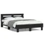Estructura cama con cabecero madera ingeniería negro 120x200 cm de , Camas y somieres - Ref: Foro24-3207428, Precio: 142,73 €...
