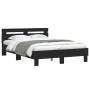 Estructura cama con cabecero madera ingeniería negro 120x200 cm de , Camas y somieres - Ref: Foro24-3207428, Precio: 142,73 €...