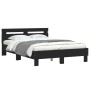 Estructura cama con cabecero madera ingeniería negro 120x200 cm de , Camas y somieres - Ref: Foro24-3207428, Precio: 145,05 €...