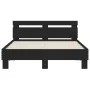 Estructura cama con cabecero madera ingeniería negro 120x200 cm de , Camas y somieres - Ref: Foro24-3207428, Precio: 142,73 €...