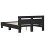 Estructura cama con cabecero madera ingeniería negro 120x200 cm de , Camas y somieres - Ref: Foro24-3207428, Precio: 142,73 €...