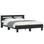 Estructura cama con cabecero madera ingeniería negro 140x190 cm de , Camas y somieres - Ref: Foro24-3207435, Precio: 171,02 €...