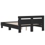 Estructura cama con cabecero madera ingeniería negro 135x190 cm de , Camas y somieres - Ref: Foro24-3207442, Precio: 125,55 €...