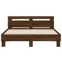 Cama con cabecero madera de ingeniería marrón roble 140x190 cm de , Camas y somieres - Ref: Foro24-3207440, Precio: 176,20 €,...