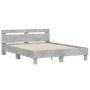Cama con cabecero madera de ingeniería gris hormigón 140x190 cm de , Camas y somieres - Ref: Foro24-3207437, Precio: 159,37 €...