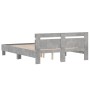 Cama con cabecero madera de ingeniería gris hormigón 140x190 cm de , Camas y somieres - Ref: Foro24-3207437, Precio: 159,37 €...