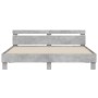 Cama con cabecero madera de ingeniería gris hormigón 160x200 cm de , Camas y somieres - Ref: Foro24-3207409, Precio: 165,66 €...